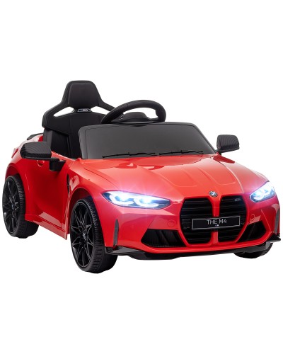  Macchina Elettrica per Bambini a Licenza BMW M4 con Telecomando, Clacson e Fari, 108x69.5x51 cm, Rossa