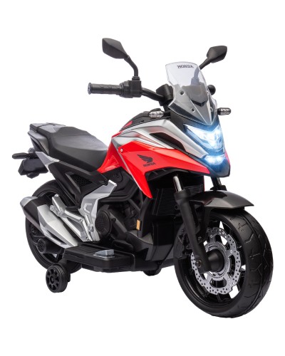  Moto Elettrica per Bambini 3-6 Anni Licenza Honda con Fari, Musica e Rotelle, 107x46x75 cm, Rosso