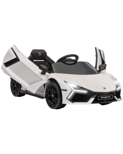 Kids Electric Ride-On Car with LED Lights, Horn & Remote Control, Plastic & Steel, 105x60x40 cm, White