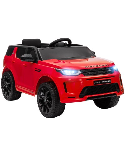  Macchina Elettrica per Bambini a Licenza Land Rover con Fari, Clacson e Cintura,106x65.5x51 cm, Rosso