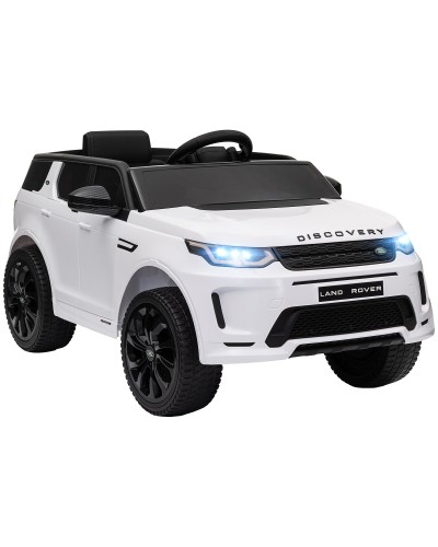  Macchina Elettrica per Bambini a Licenza Land Rover con Fari, Clacson e Cintura,106x65.5x51 cm, Bianco