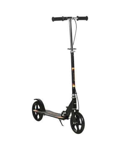  Monopattino per Bambini 7-14 Anni con Manubrio Regolabile su 3 Altezze, 86x35x93/98/103 cm, Nero