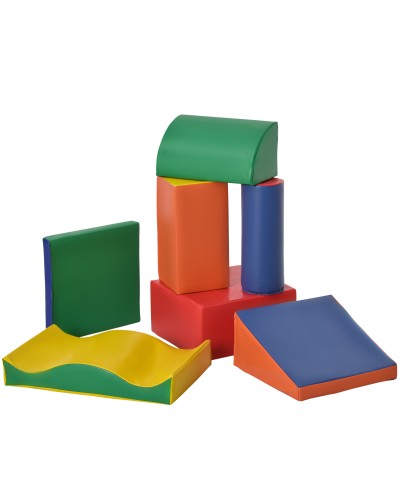 Soft Building Blocks Set for Toddlers 1-3 Years Old, 7 Pieces, Multicolor, Home and School Use