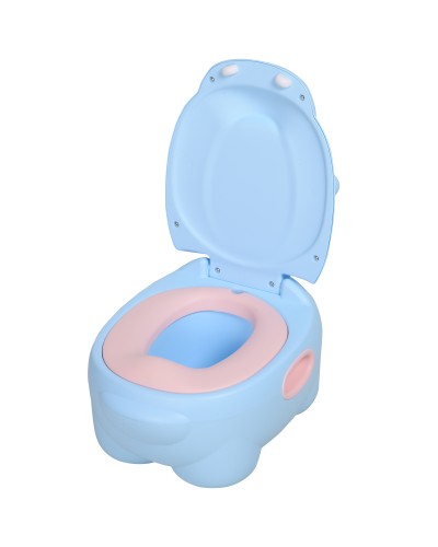  Vasino Per Bambini 6 Mesi-48 Mesi Antiscivolo Ippopotamo Blu (40x30x23cm)