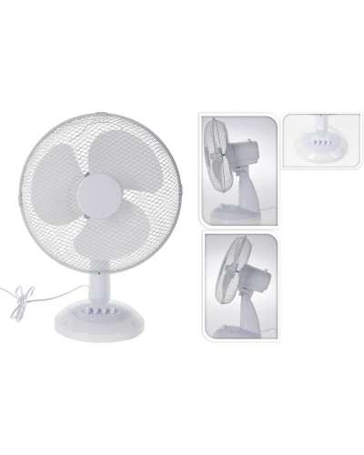 Ventilateur de table Excellent Electrics EL9000160 - Blanc, circulation d'air puissante
