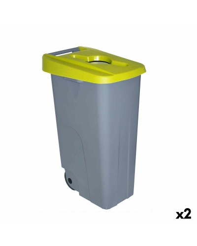 Denox Waste Bin 110 L Yellow | 58x41x89 cm | Robust and Durable
