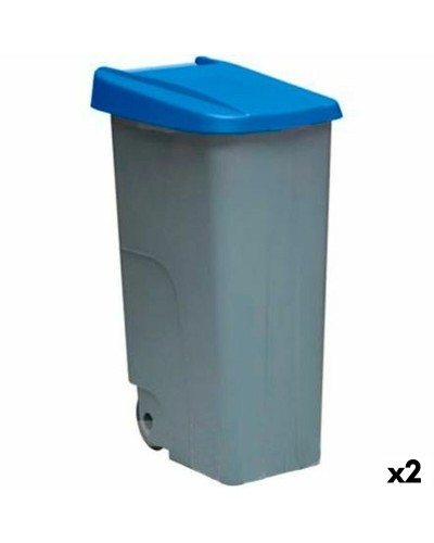 Sacco Rifiuti con Ruote Denox 110L Azzurro - 58x41x89 cm