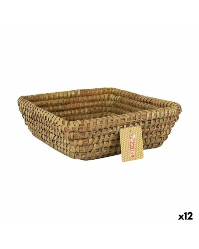 Wicker Basket Multipurpose Privilege Korne Square, 27 x 27 x 9 cm, Brown, Pack of 12
