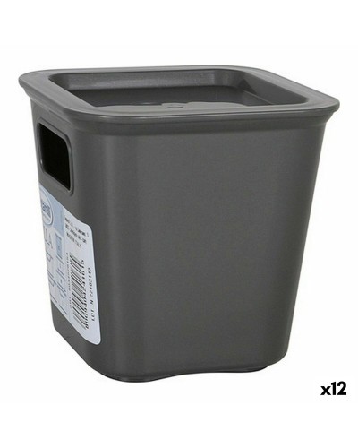 Scatola Portaoggetti Tontarelli Bella Grigia - 11,4x11,4x11,2 cm (Set da 12)