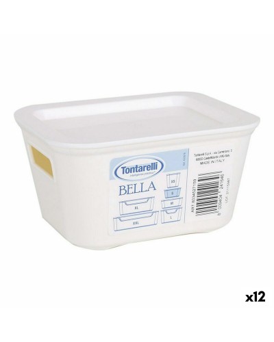 Scatola Portaoggetti Bella Antracite con Coperchio - 13,9 x 11,4 x 7,2 cm - Set da 12