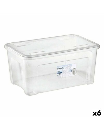 Tontarelli Combi Aufbewahrungsbox groß mit Deckel (59 x 39 x 28 cm) - 6er Pack
