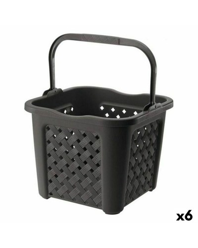 Panier à Linge Sale Tontarelli Arianna, 25 L, Wengé, 6 Unités (38 x 38 x 31,5 cm)
