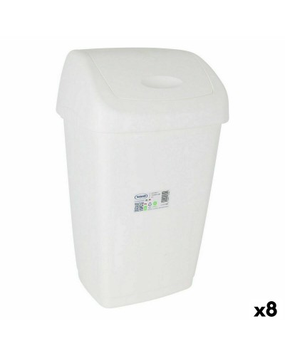 Tontarelli Seau Poubelle Aurora Blanc, Lot de 8
