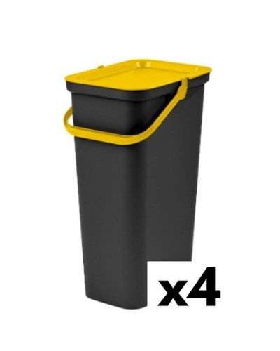 Recycling prullenbak Tontarelli Moda 38 L Geel (4 Stuks)