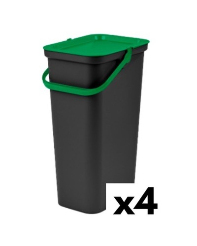 Tontarelli Moda Secchi per Raccolta Differenziata 38 L (4 Pezzi), Verde