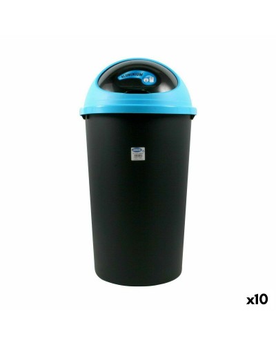 Poubelle Tontarelli Big hoop 50L - Bleu et Noir - 39x39x72 cm (Lot de 10)
