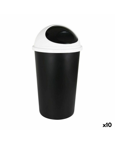 Prullenbak Tontarelli Big hoop Wit Zwart 45 L (10 Stuks)