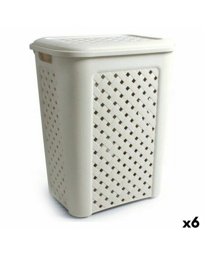 Pyykkikori Tontarelli Arianna Kannellinen Beige 43,5 x 33,5 x 55 cm (6 osaa)