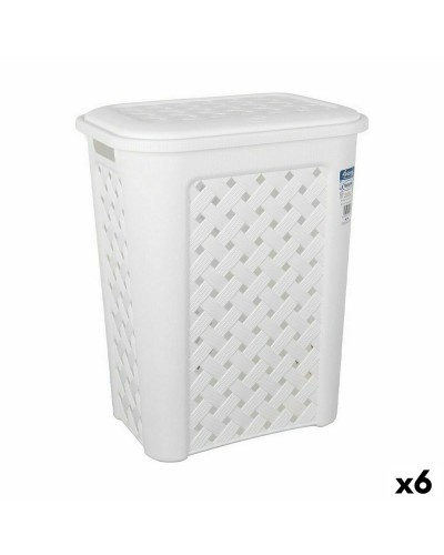 Tvättkorg Tontarelli Arianna Med lock Vit 37,5 x 27,5 x 47 cm (6 antal)