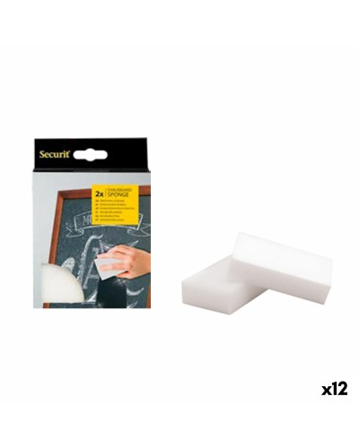 Melamine Whiteboard Erasers Securit (2) | 2.5 x 6 x 10.5 cm | Whiteboard Cleaning
