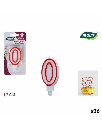 Set med levande ljus Algon Röd (36 antal)