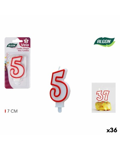 Set med levande ljus Algon Röd (36 antal)