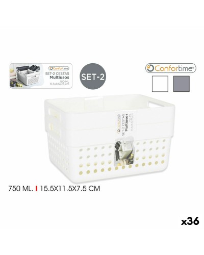 Mehrzweckkorb Confortime | 2er-Set | 15,5 x 11,5 x 7,5 cm | Organisation und Ordnung
