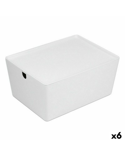 Opstapelbare opbergbox Confortime Met deksel 35 x 26 x 16 cm (6 Stuks)