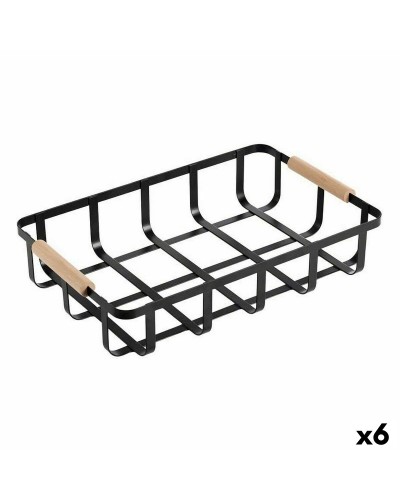 Veelzijdige mand Confortime Zwart 36 x 24,3 x 8 cm (6 Stuks)