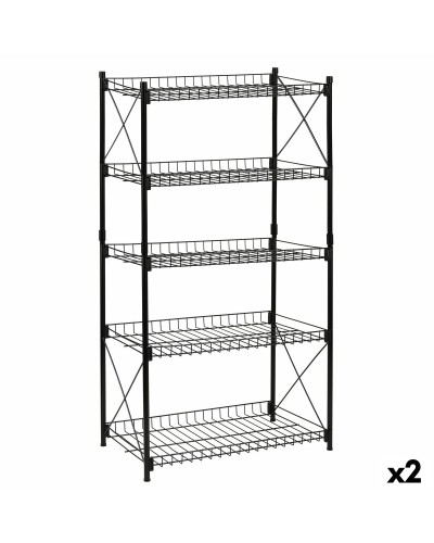 Estantería de 5 Estantes Confortime de Metal Negro (110 x 52 x 34 cm)

