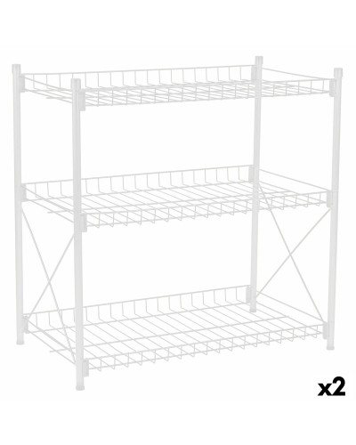 Estanterías metálicas Confortime Blanco | Set de 2 | 52 x 34 x 55 cm | Organización y almacenamiento
