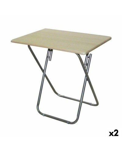 Opvouwbare bijzettafel Confortime Hout 75 x 52 x 73 cm (2 Stuks)