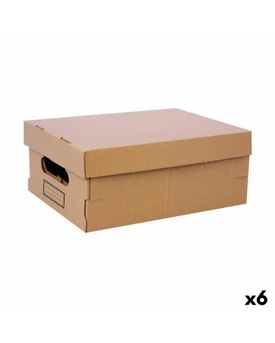 Opbergbak met Deksel Confortime Karton 36,5 x 28,5 x 16,5 cm (6 Stuks)