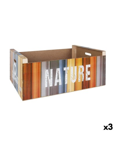 Caja Almacenaje Confortime Nature de Madera Multicolor | Set de 3 | 58 x 39 x 21 cm
