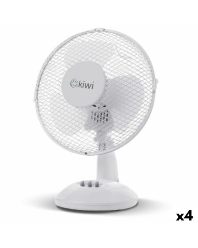 Ventilateur de Table Kiwi Blanc, 27 cm, 21W, Lot de 4
