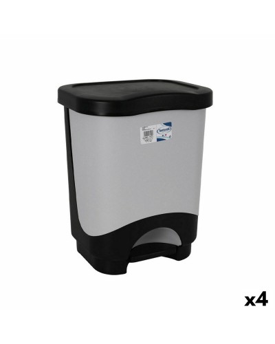 Sophink med pedal Tontarelli Idea 24 L Svart Grå 35 x 29 x 44,5 cm (4 antal)