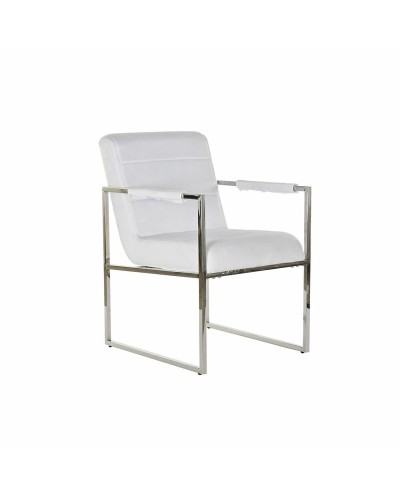 Stol DKD Home Decor Polyester Stål Vit (56 x 68 x 92 cm)