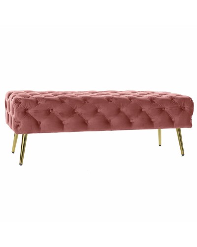 Banc en Velours Rose Doré DKD Home Decor | Élégant et Confortable pour Intérieur | 120 x 45 x 40 cm
