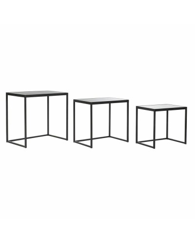 DKD Home Decor Black Side Tables (Set of 3) - 58 x 36.5 x 53.5 cm
