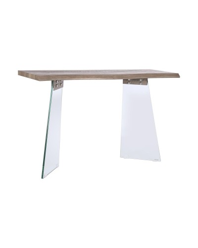 DKD Home Decor Set di Tavolini da Salotto in MDF e Cristallo (120x40x76 cm)