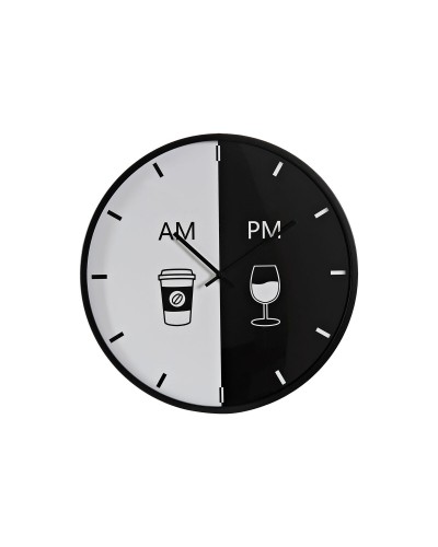 Horloge Murale DKD Home Decor : Noir et Blanc, Métal Moderne, 60 x 4 x 60 cm
