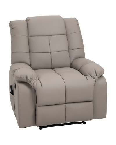 Relaxing Massage Recliner Chair 165° Faux Leather Grey