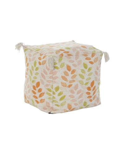 Cuscino da pavimento DKD Home Decor 40x40cm Shabby Chic con motivo foglia di pianta