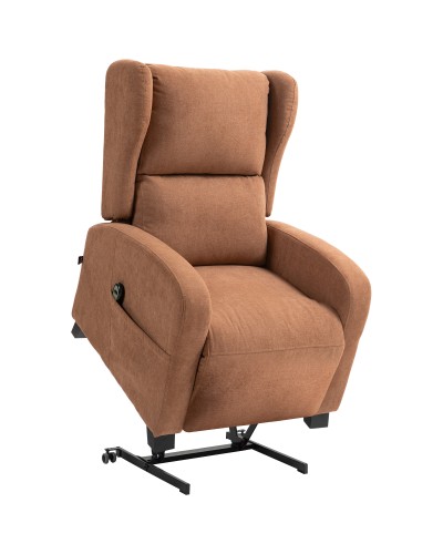 Velvet Recliner Lift Chair 160° Remote Control, Dark Brown