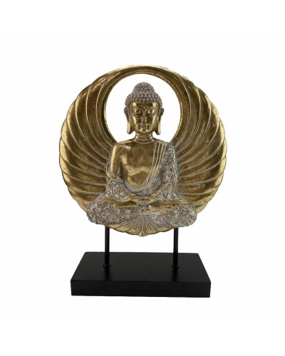 Estatua Decorativa Buda Oriental DKD Home Decor (25x8x33 cm) Negro Dorado
