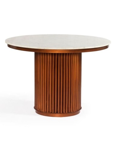 Tavolo da Pranzo DKD Home Decor Metallo e Marmo, 110x110 cm