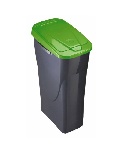 Mondex Ecobin : Poubelle Verte de 25 L avec Couvercle pour le Tri Sélectif
