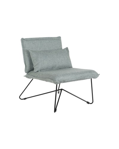 Poltrona ESPRIT Nera e Verde con Struttura in Metallo | 66 x 78 x 75 cm