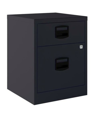 Classeur à tiroirs Bisley Anthracite Métal Acier, 52 x 41 x 40 cm, Solution de rangement pour bureau et maison
