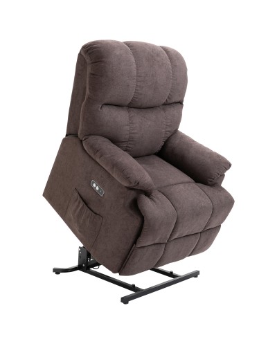  Poltrona Elettrica Alzapersona Reclinabile 150°, Poltrona Relax Elettrica in Velluto con Connettore USB, Motore, Telecomando, P